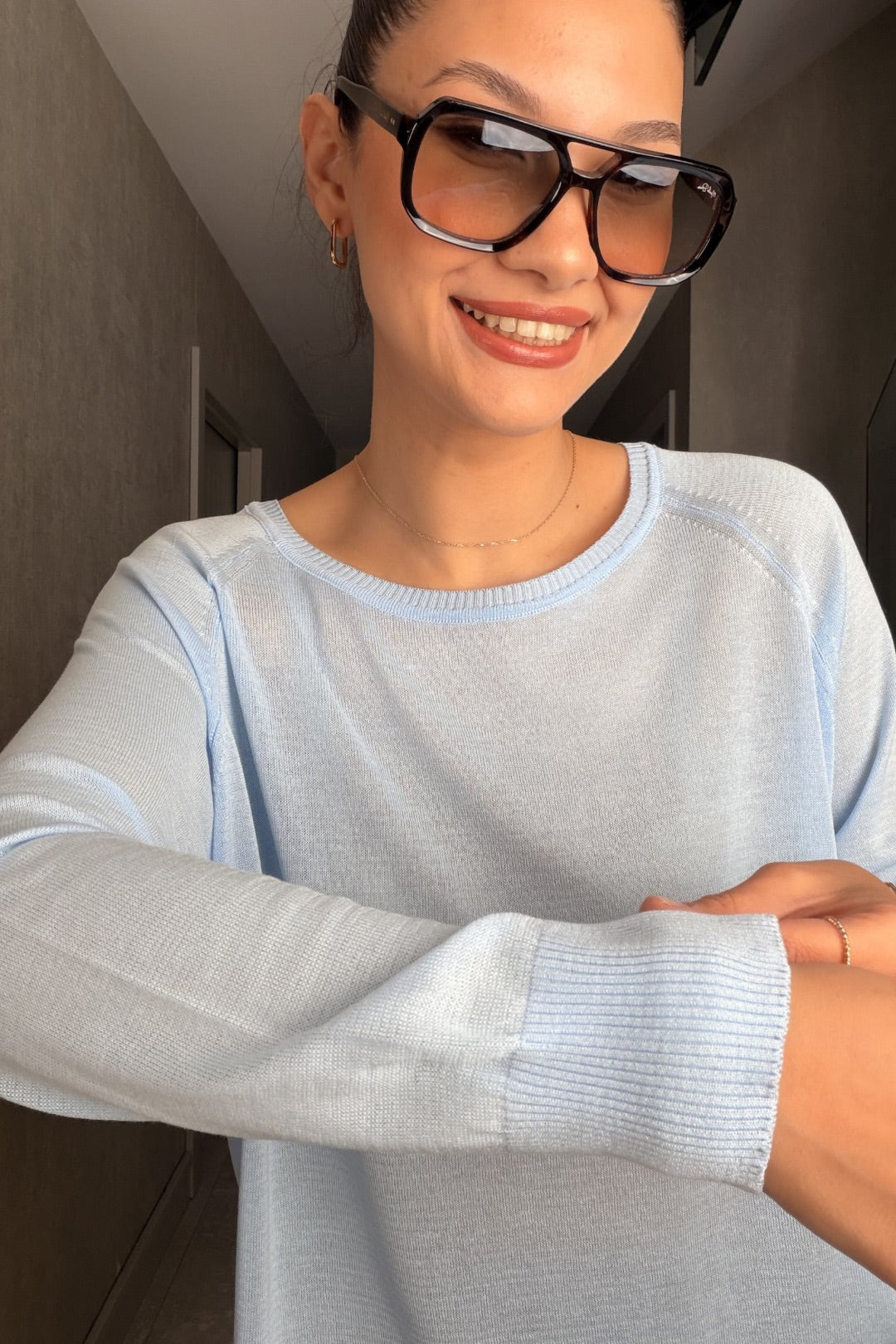 Bebe Mavi Uzun Kollu Merserize Bluz