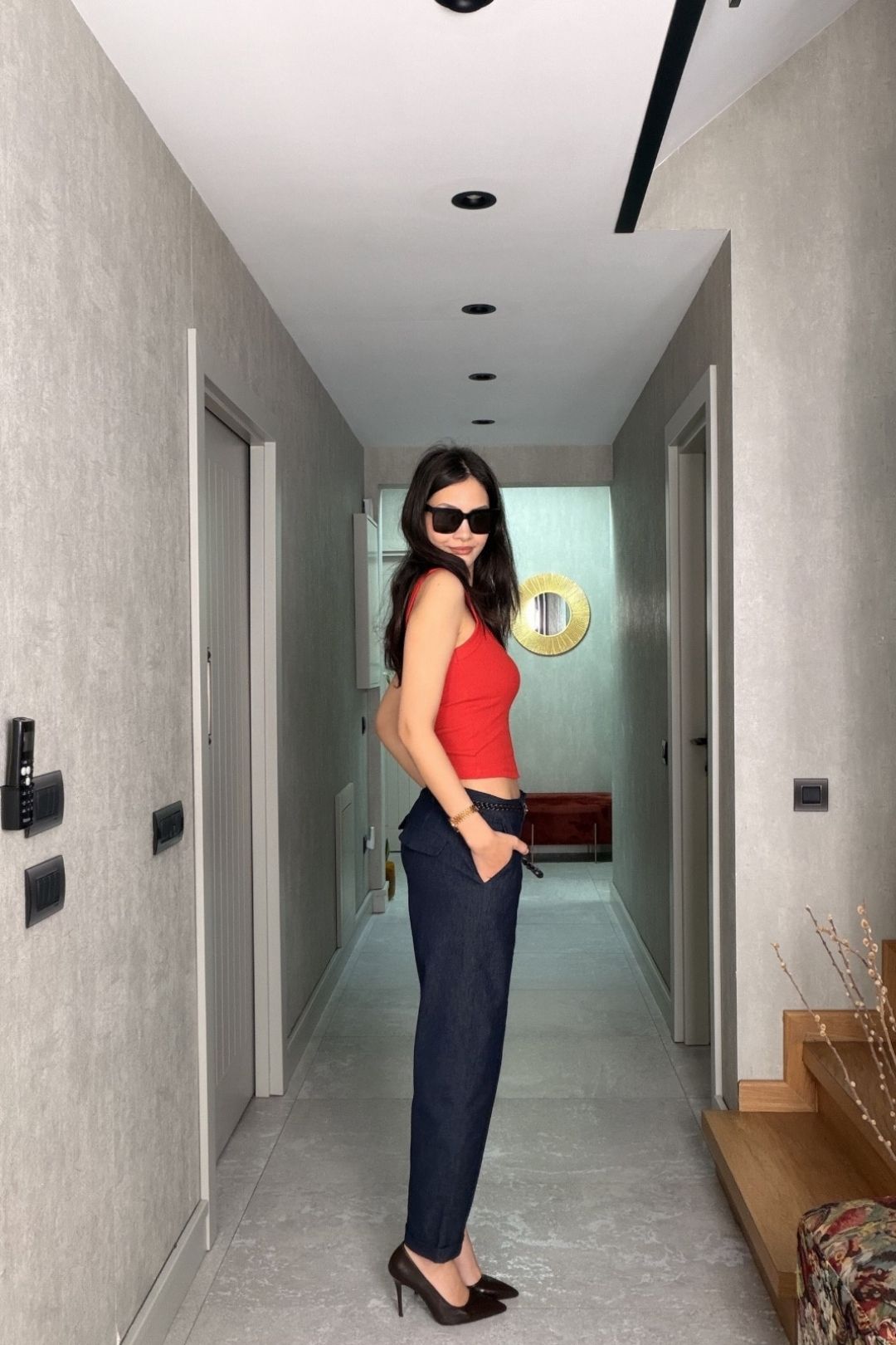 Kırmızı Kalın Askılı Fitilli Atlet