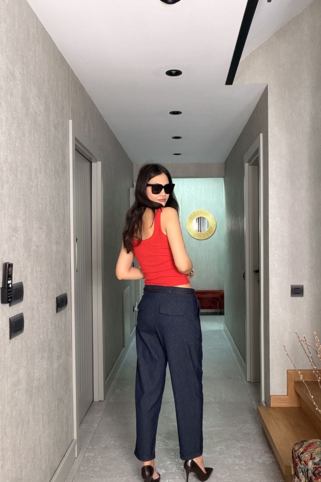 Kırmızı Kalın Askılı Fitilli Atlet