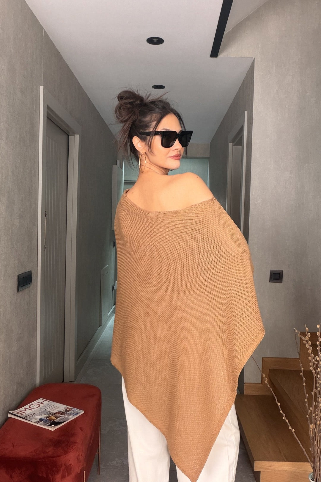 Camel Pelerin Triko