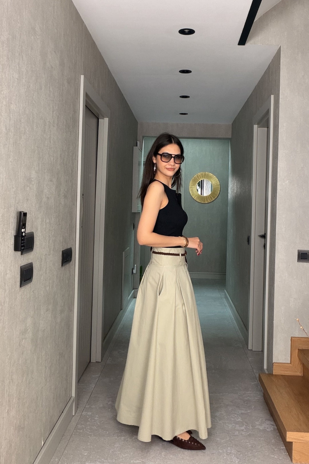 Mint Maxi Kemerli Etek