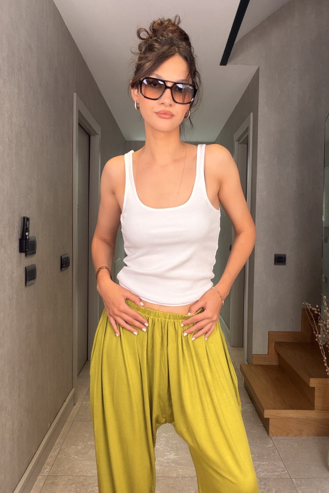 Yeşil Penye Şalvar Pantolon