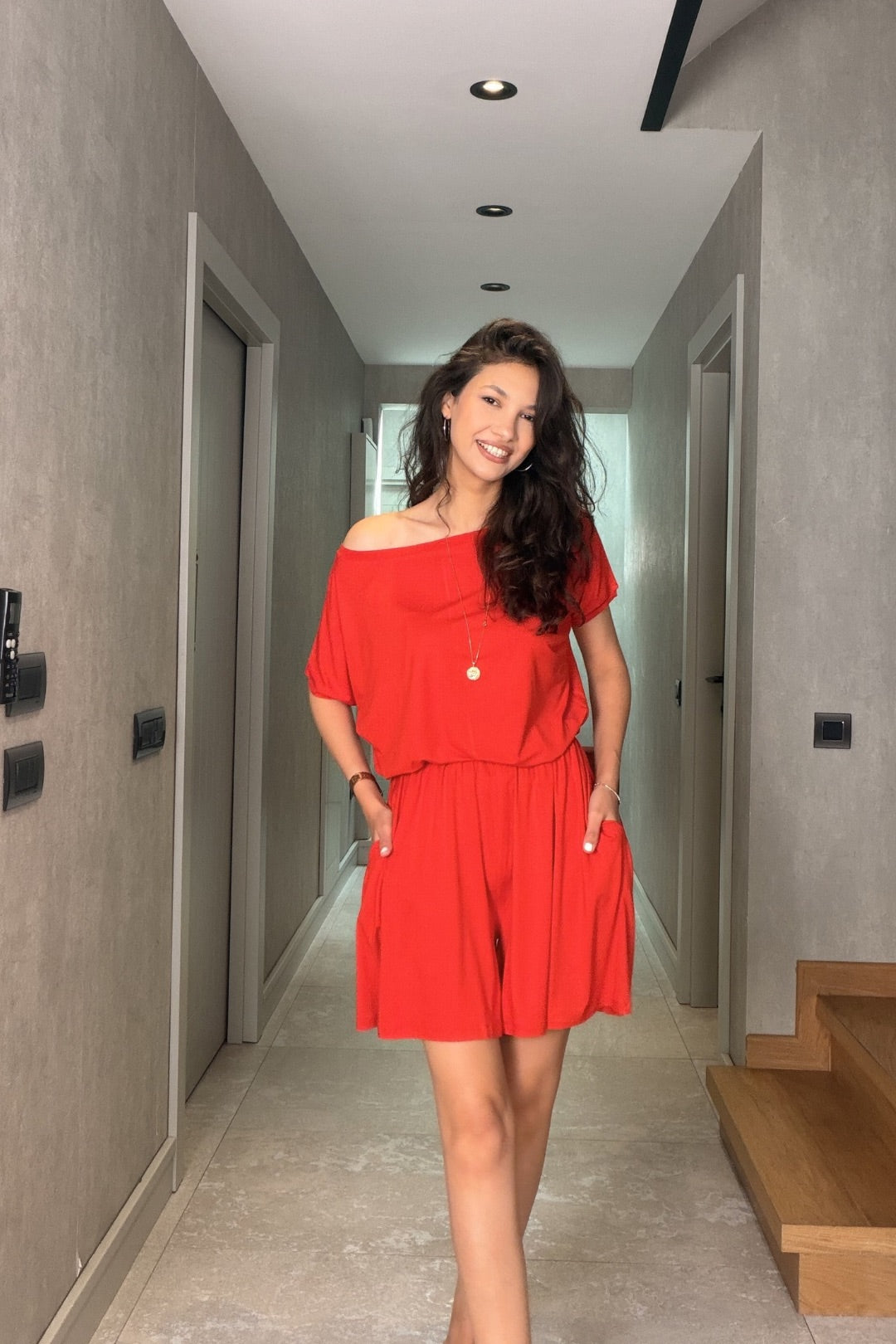 Nar Çiçeği Modal Şort Bluz Takım