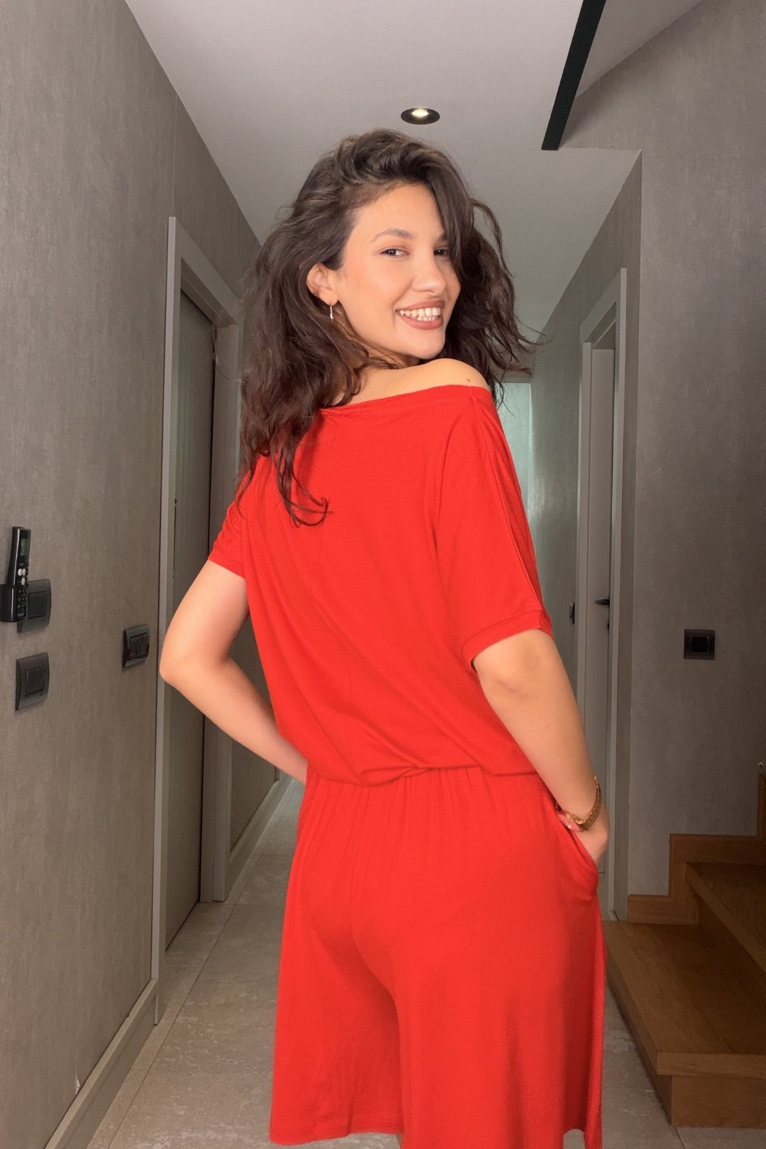 Nar Çiçeği Modal Şort Bluz Takım