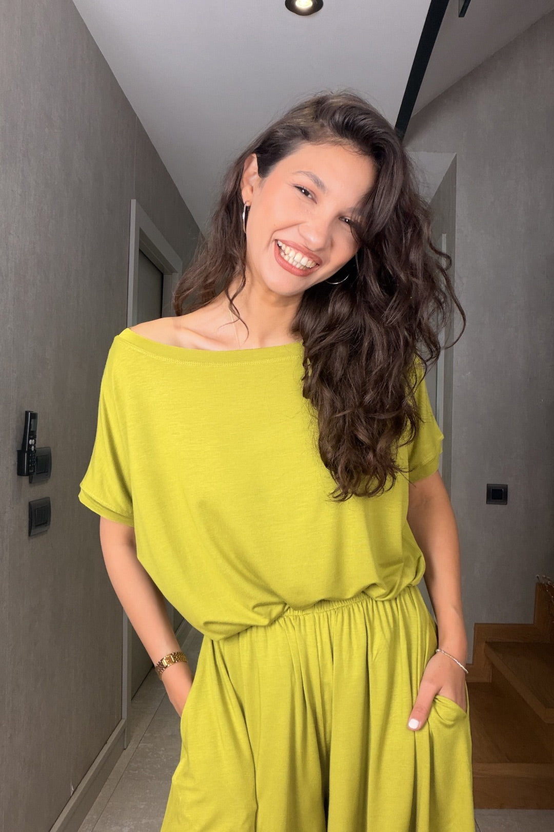 Yeşil Modal Şort Bluz Takım