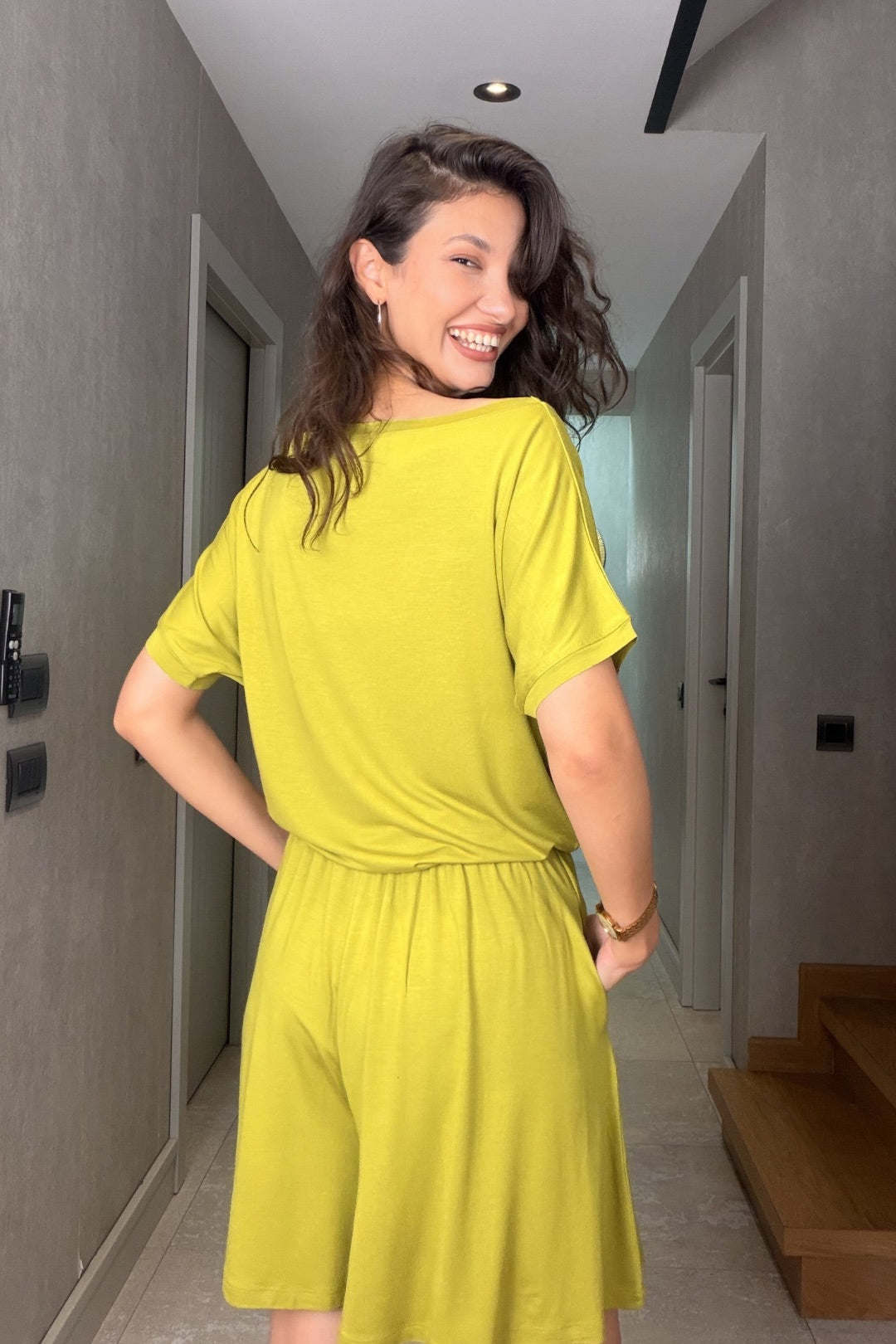 Yeşil Modal Şort Bluz Takım