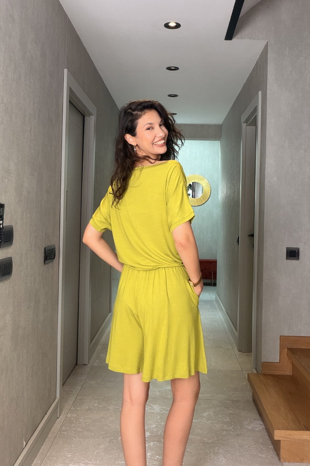 Yeşil Modal Şort Bluz Takım