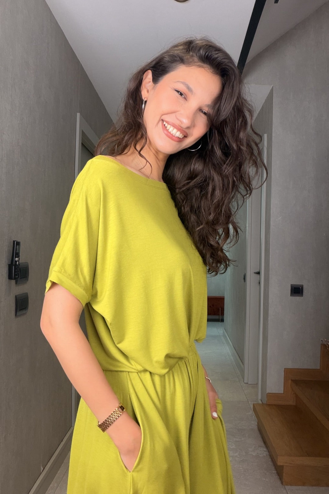 Yeşil Modal Şort Bluz Takım
