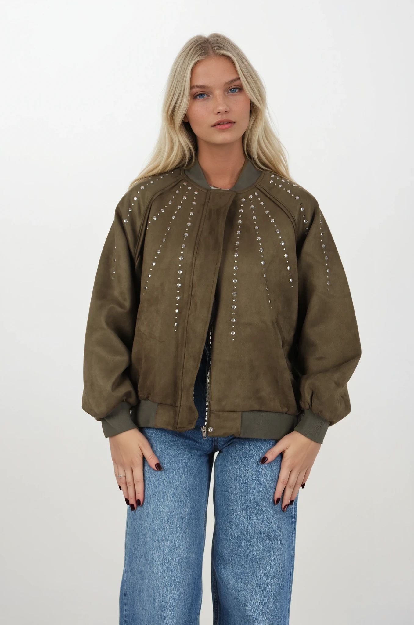 Haki Bomber Nubuk Ceket