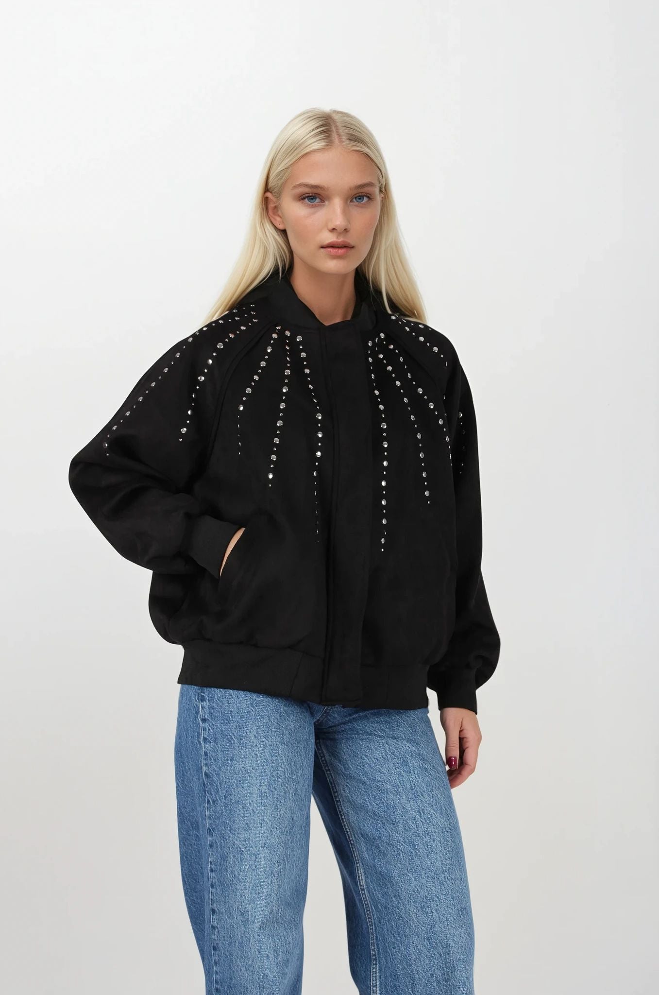 Siyah Bomber Nubuk Ceket