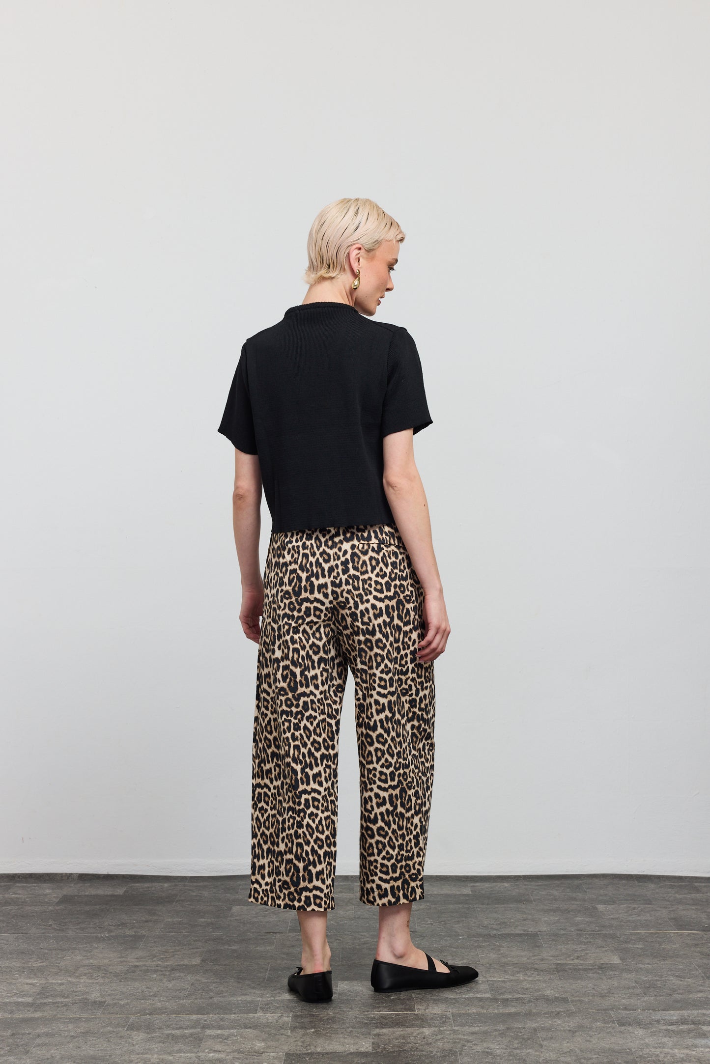 Leopar Desenli Baggy Pantolon