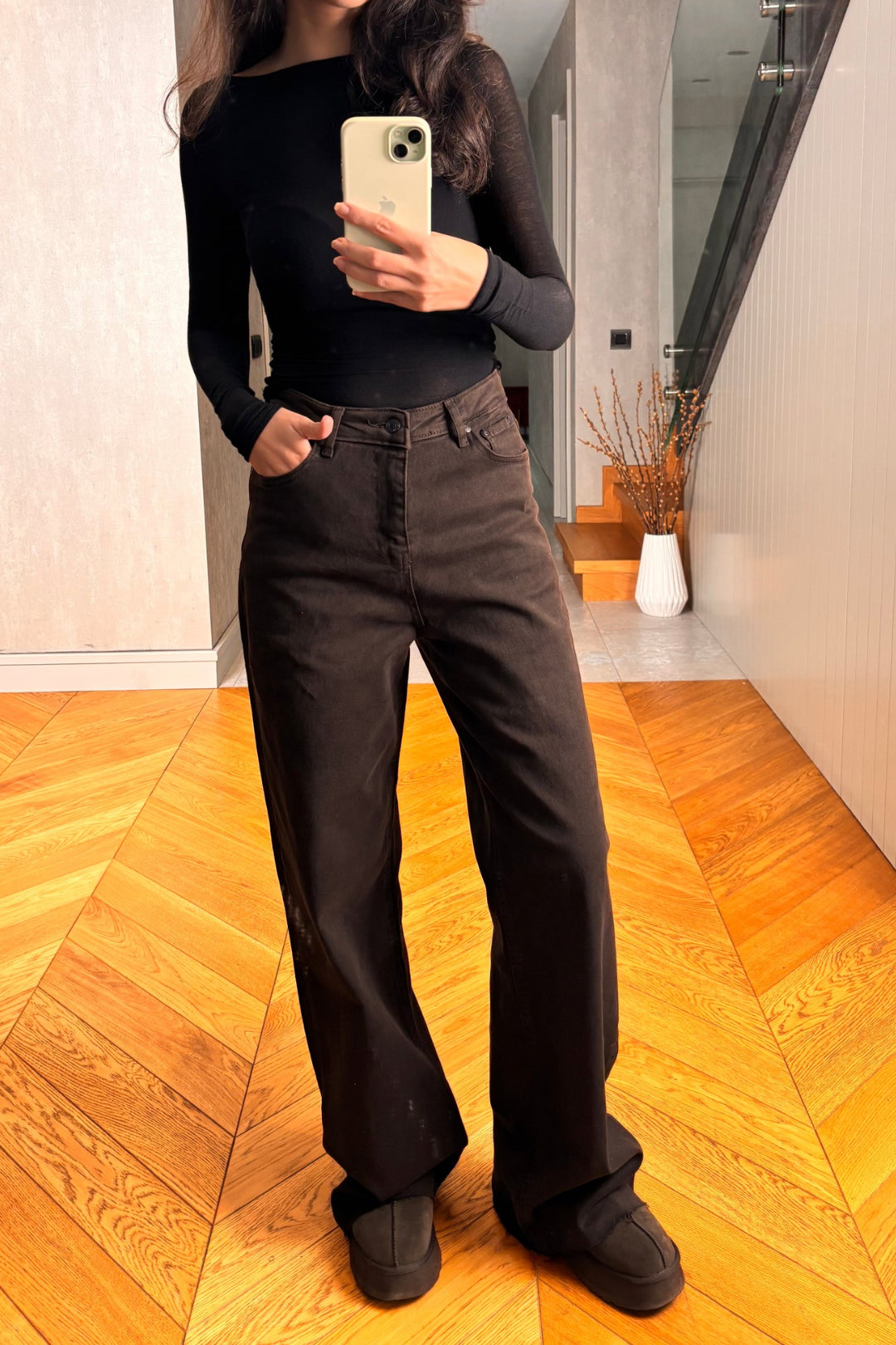 Kahverengi Straight Jean