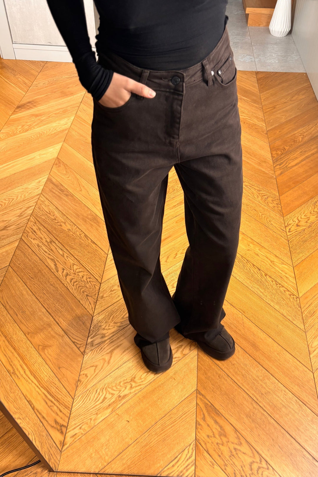 Kahverengi Straight Jean