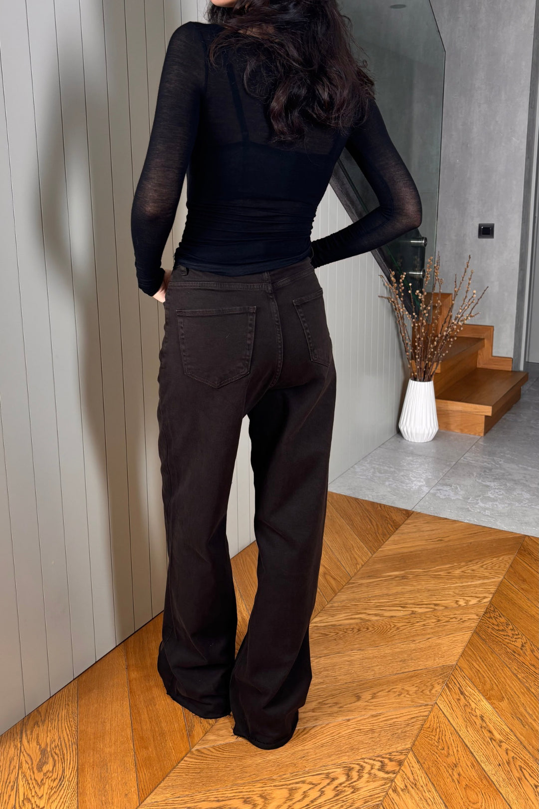 Kahverengi Straight Jean